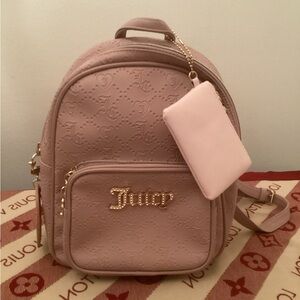 Juicy Couture Blush Pink Embossed Mini Backpack with Card Pouch